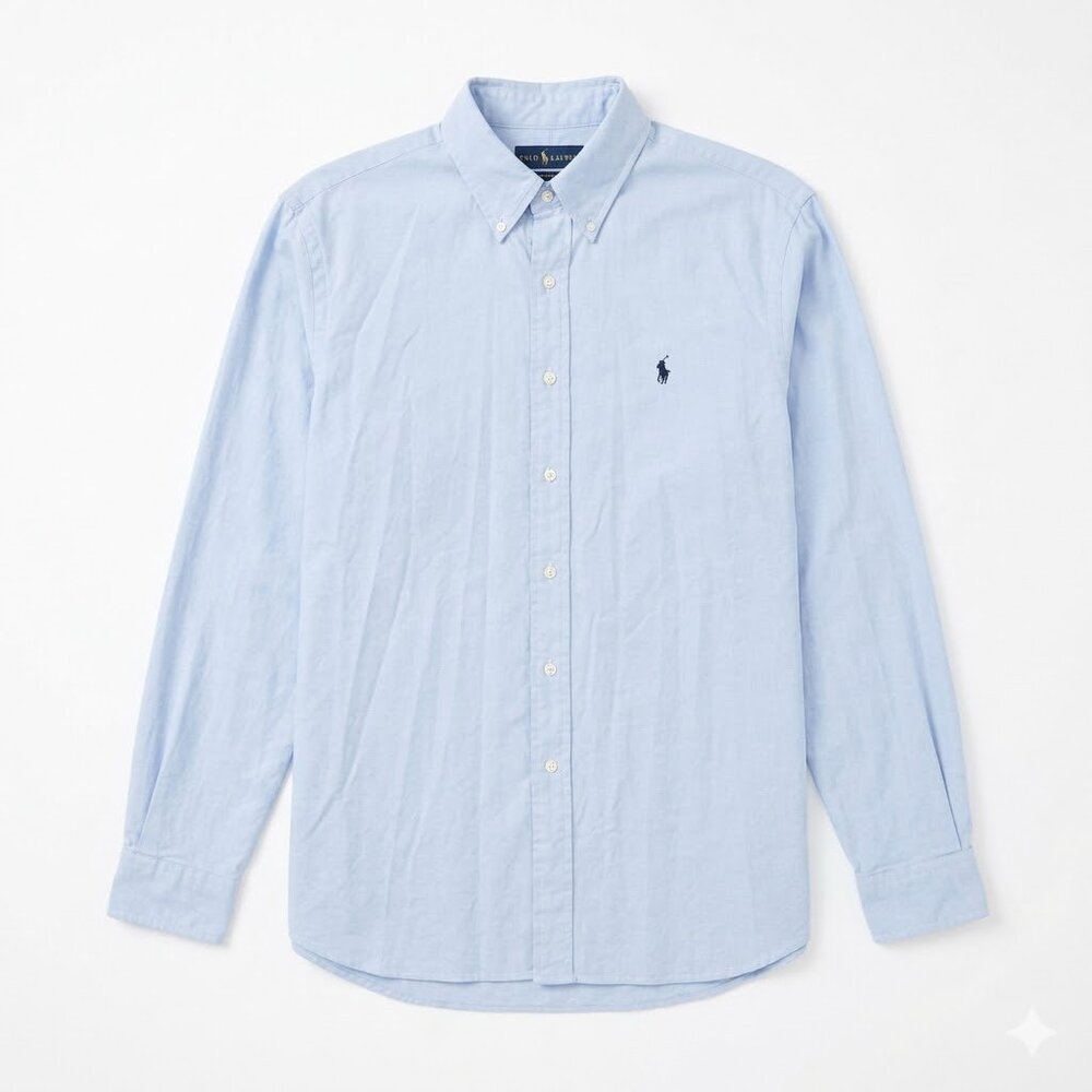 Polo Ralph Lauren Mens Dress Shirt Button Down Blue Size 16.5/42
